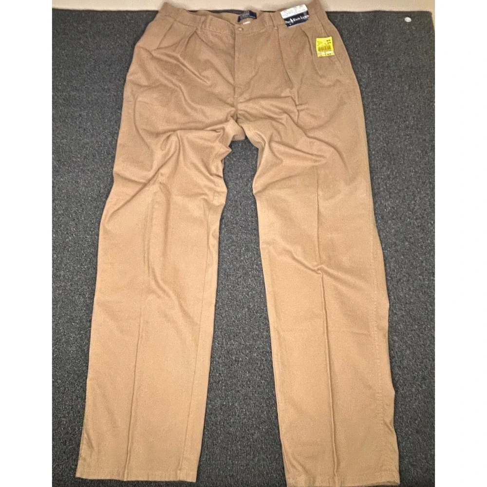 Vtg Polo Ralph Lauren Sand Chino Khaki Camel Pleated Classic Pants 40 x‎ 36 NWT